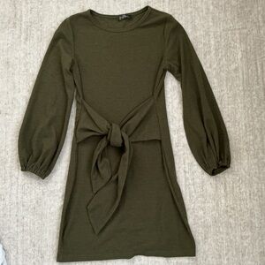 Olive Green Long Sleeve Dress